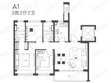 保利锦上3室2厅2卫户型图