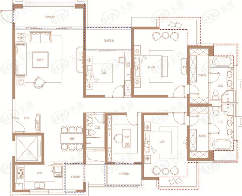 中发印象外滩a1四居室户型图户型图