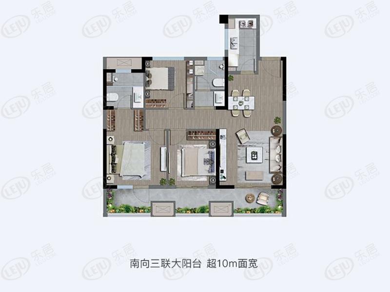 保利天樾人家高层b户型户型图