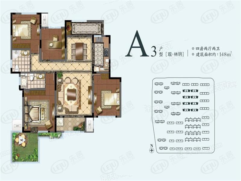 康桥林语镇a3户型户型图