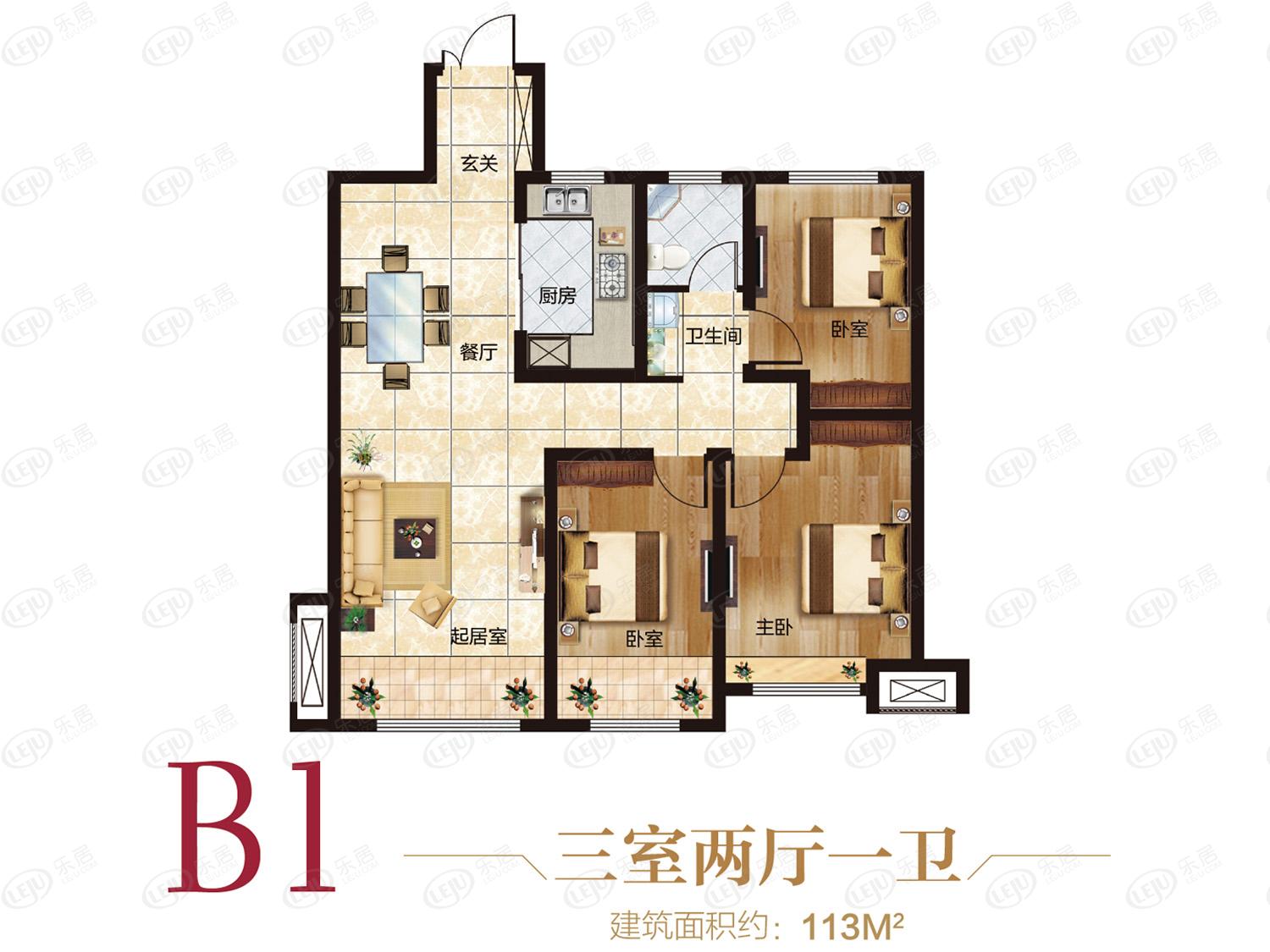包头东河吾悦和府b1户型户型图