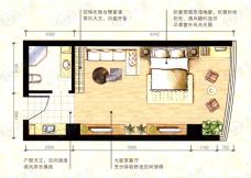 峰景湾高层公寓 1室1厅1卫户型图