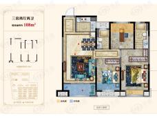 常德中梁滨江首府108平米户型图