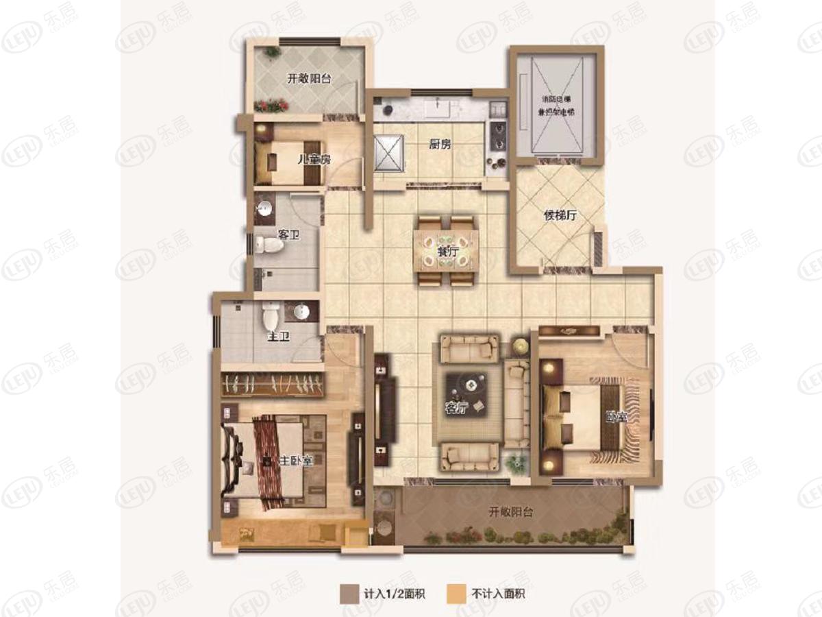 龙口中南熙悦120㎡户型图户型图