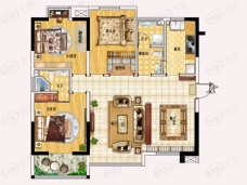东方一品3室2厅2卫户型图