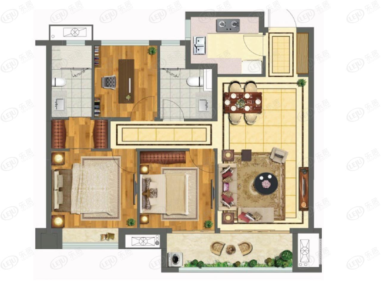 绿地新里城名仕公馆b户型图