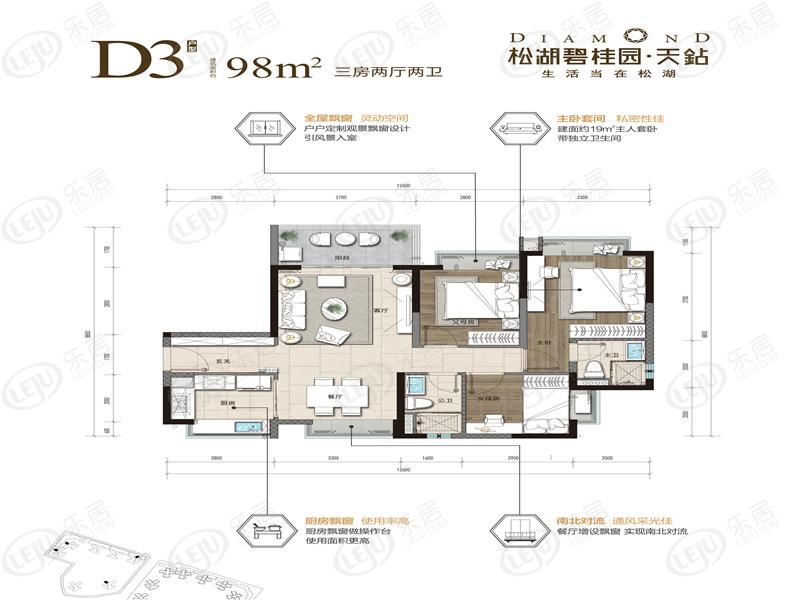 松湖碧桂园天钻d3户型户型图