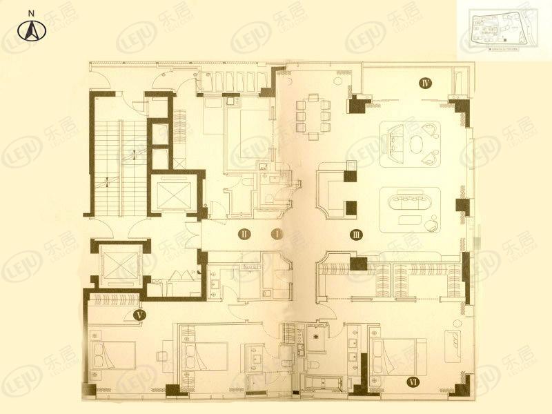 绿城黄浦湾4室2厅3卫户型图 - 上海乐居