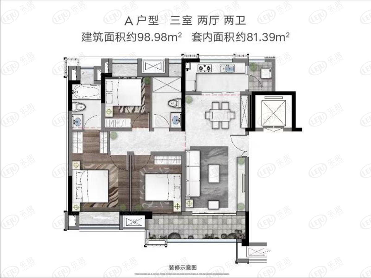 融创溪山春晓a户型户型图