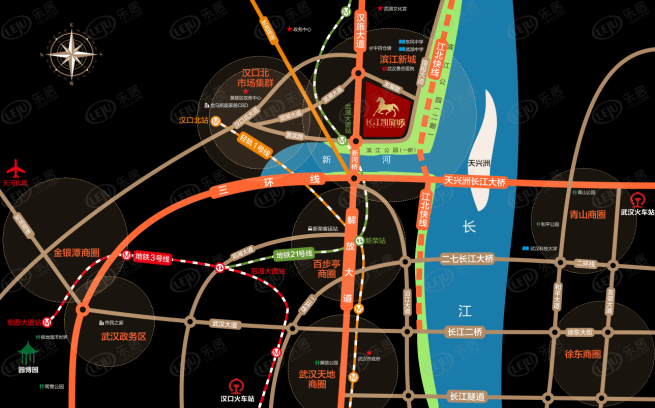 长江凯旋城位置交通图