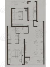 中邦城市房型: 二房;  面积段: 96 －117 平方米;
户型图