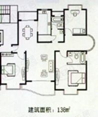 博泰景苑房型: 三房;  面积段: 118 －137 平方米;户型图