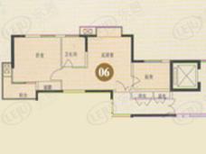 凯润金城房型: 一房;  面积段: 75 －77 平方米;
户型图