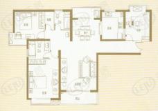 绿洲湖畔花园一期房型: 三房;  面积段: 116 －136 平方米;
户型图