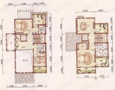 香山美墅c1户型二层、三层7室4厅6卫1厨户型图