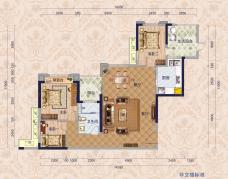 东江香域8栋110平米3房2厅1卫户型图