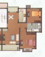 华光紫荆苑房型: 二房;  面积段: 86 －93 平方米;
户型图