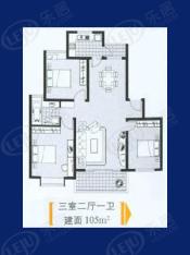 证大家园(一二期)房型: 三房;  面积段: 105 －127.5 平方米;
户型图