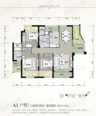 青扬六和房型: 三房;  面积段: 140 －150 平方米;户型图