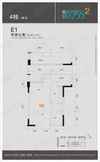 雷圳07554栋 1单元 E1 两单身公寓户型图