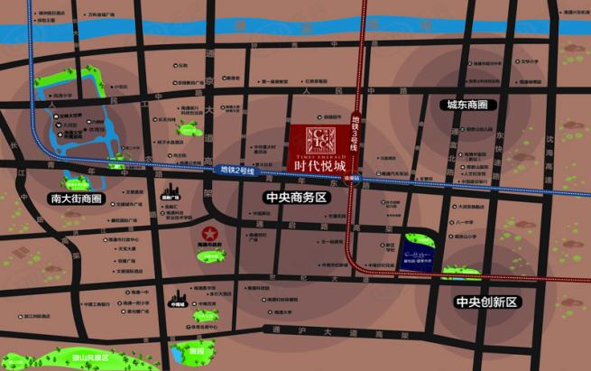 时代悦城位置交通图