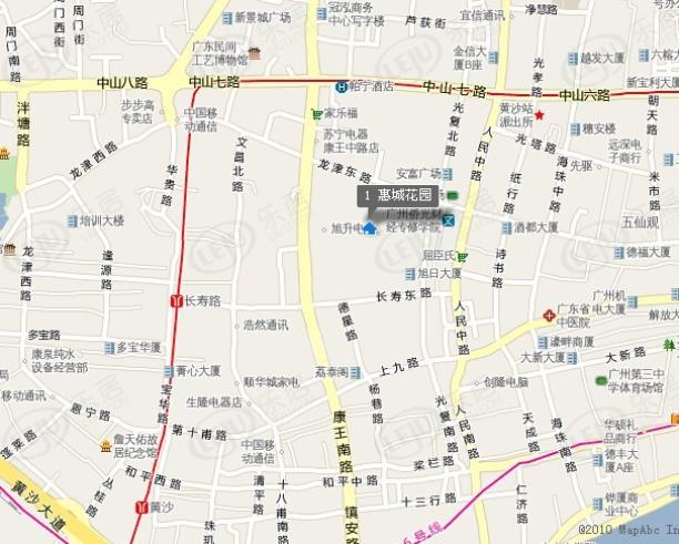 惠城花园位置交通图