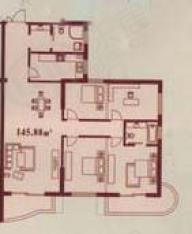 鹦鹉花园(五期)房型: 四房;  面积段: 143.49 －159.69 平方米;户型图