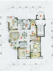 兰韵天城房型: 三房;  面积段: 125 －150 平方米;
户型图