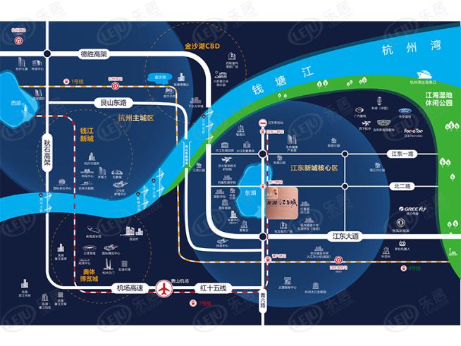 龙湖江与城位置交通图