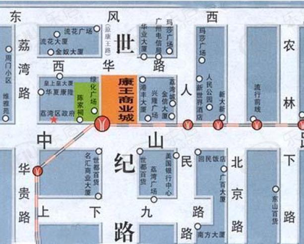 康王商业城位置交通图