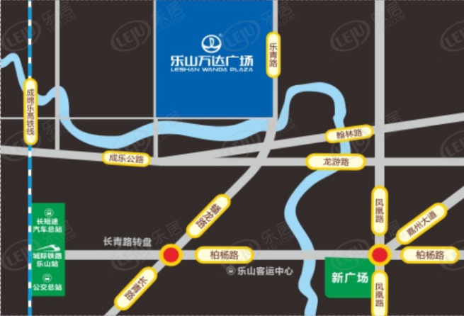 乐山万达广场位置交通图