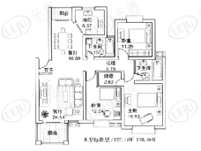 新青浦佳园房型: 三房;  面积段: 119.91 －165 平方米;户型图