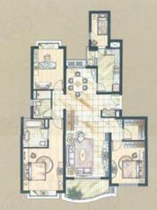 虹桥乐庭三期房型: 三房;  面积段: 150 －160 平方米;
户型图